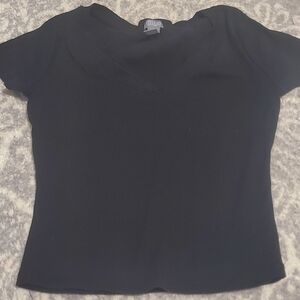 Tilly's Black V-Neck Top Size Large